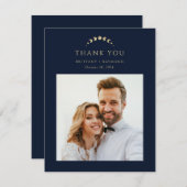 Blue Celestial Wedding Dankeschön Card Dankeskarte (Vorne/Hinten)