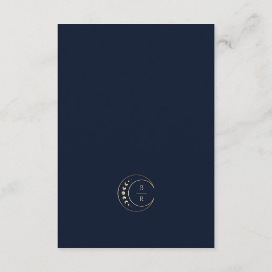 Blue Celestial Wedding Enclosure Card Begleitkarte (Rückseite)
