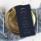 Blue Celestial Wedding Menu Menükarte