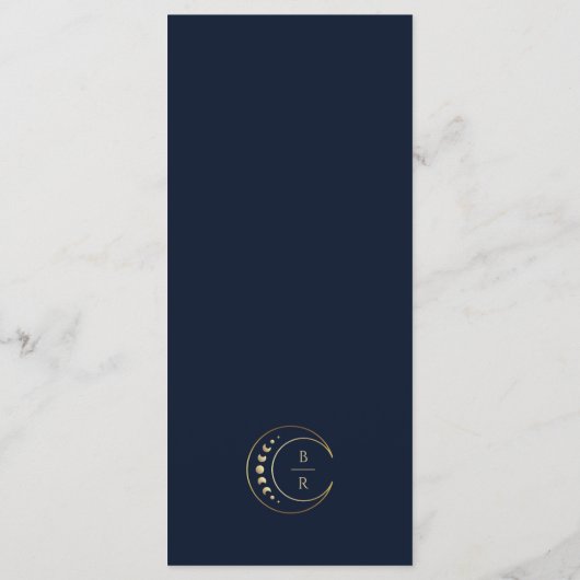 Blue Celestial Wedding Menu Menükarte (Rückseite)