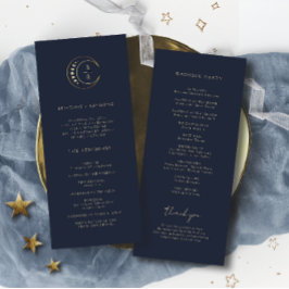 Blue Celestial Wedding Programm