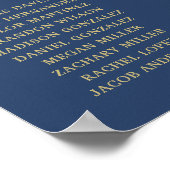 Blue Celestial Wedding Table Seating Chart Sign Poster (Ecke)