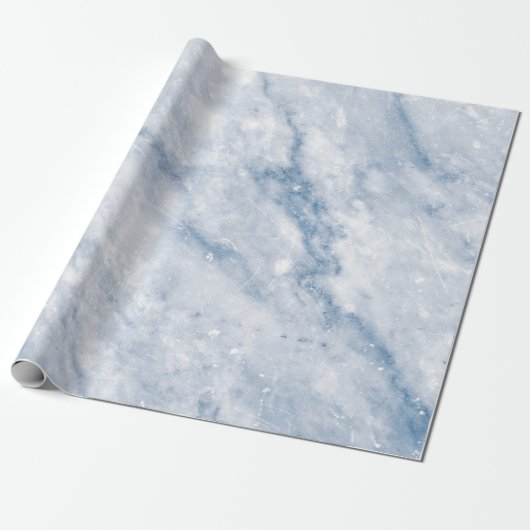 Blue Celestial White Gray Carrara Marble Stone Geschenkpapier (Ungerollt)