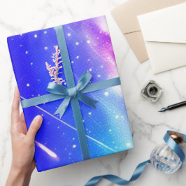 Blue Celestial Wonders Birthday Geschenkpapier