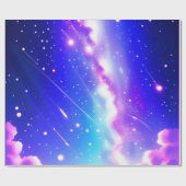 Blue Celestial Wonders Birthday Geschenkpapier (Flach)