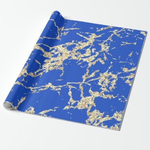 Blue Celestials Gold Marmor Schlaganfall Geschenk  Geschenkpapier
