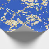 Blue Celestials Gold Marmor Schlaganfall Geschenk  Geschenkpapier (Ecke)