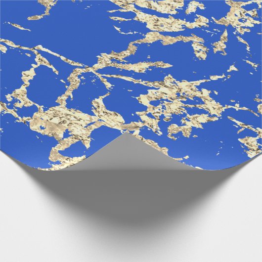 Blue Celestials Gold Marmor Schlaganfall Geschenk Geschenkpapier (Ecke)