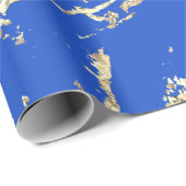 Blue Celestials Gold Marmor Schlaganfall Geschenk  Geschenkpapier (Rolleneckpunkt)