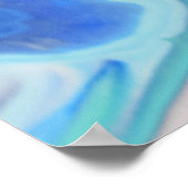 Blue Cells Navy Fluid Abstrakt Moderne Marmorkunst Poster (Ecke)