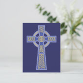 Blue Celtic Cross Postcards Postkarte (Stehend Vorderseite)