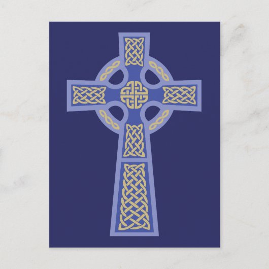 Blue Celtic Cross Postcards Postkarte (Vorderseite)
