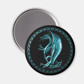 Blue Celtic Dragon Magnet (Vorderseite/Rückseite)
