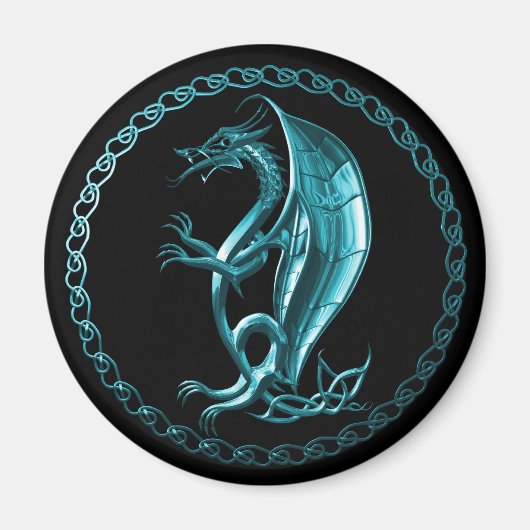 Blue Celtic Dragon Magnet (Vorne)