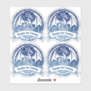 Blue Celtic Dragon Sticker Set   Keltische Hochzei