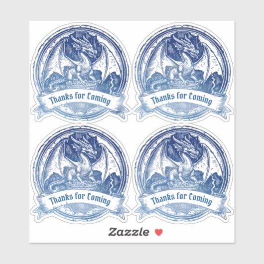 Blue Celtic Dragon Sticker Set | Keltische Hochzei (Blatt)