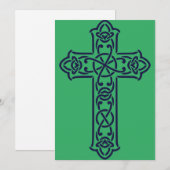 Blue Celtic High Cross Feiertagskarte (Vorne/Hinten)