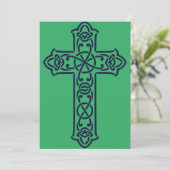 Blue Celtic High Cross Feiertagskarte (Stehend Vorderseite)