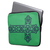 Blue Celtic High Cross Laptopschutzhülle (Vorderseite Links)