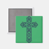 Blue Celtic High Cross Magnet (Vorderseite/Rückseite)