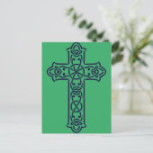 Blue Celtic High Cross Postkarte (Stehend Vorderseite)