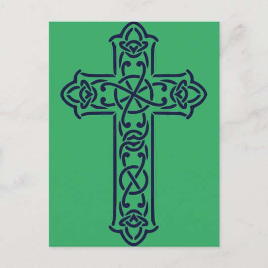 Blue Celtic High Cross Postkarte (Vorderseite)