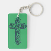 Blue Celtic High Cross Schlüsselanhänger (Rückseite)