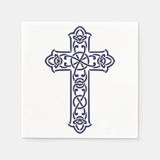 Blue Celtic High Cross Serviette (Vorderseite)