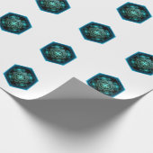 Blue Celtic Knot In A Six Sided Blue Frame Geschenkpapier (Ecke)