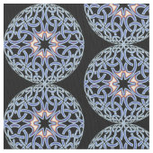 Blue Celtic Knot Mandala Muster Fabric Stoff (Nahaufnahme)