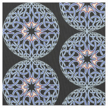 Blue Celtic Knot Mandala Muster Fabric