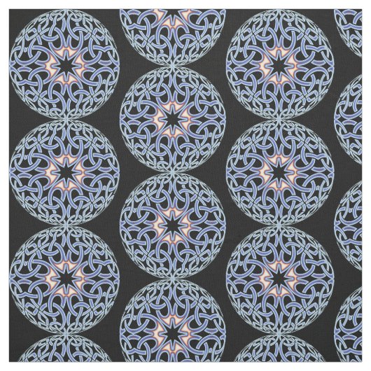 Blue Celtic Knot Mandala Muster Fabric Stoff (Muster)