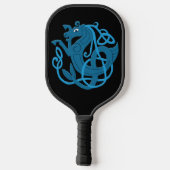 Blue Celtic Seepferd Pickleball Schläger (Rückseite)