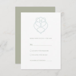 Blue Celtic Swan Liebe Knot Wedding Repcard RSVP Karte