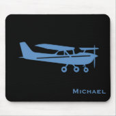 Blue Cessone Pilot Luftfahrt Zollamt Mousepad (Vorne)