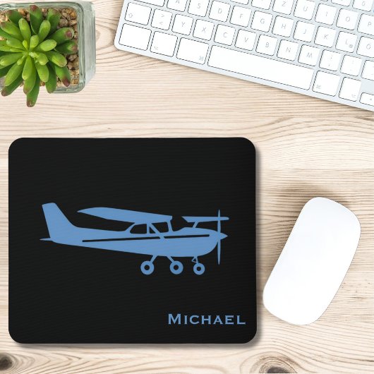 Blue Cessone Pilot Luftfahrt Zollamt Mousepad