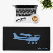 Blue Cessone Pilot Luftfahrt Zollamt Mousepad