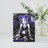 "Blue Chained Gothic Fairy Art Postcard" Postkarte (Stehend Vorderseite)