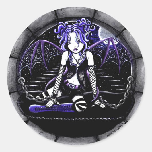 "Blue Chained" Gothic Fairy Art Stickers (Vorderseite)