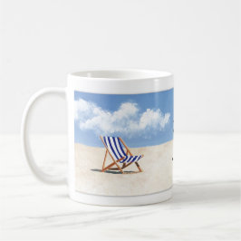 Blue Chair Beach Malerei von Just Dahl Tasse