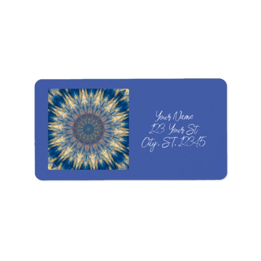 Blue Chakra Kaleidoskop Thunder_Cove Adressaufkleber (Vorne)