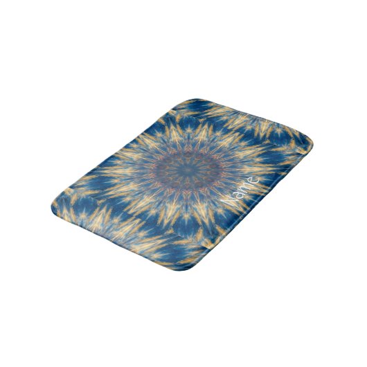 Blue Chakra Kaleidoskop Thunder_Cove Badematte (Schrägansicht)