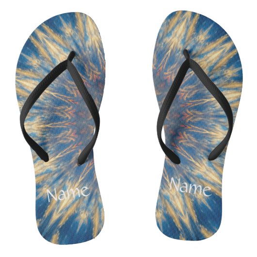 Blue Chakra Kaleidoskop Thunder_Cove Badesandalen (Fußbett)