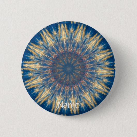 Blue Chakra Kaleidoskop Thunder_Cove Button (Vorderseite)