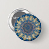 Blue Chakra Kaleidoskop Thunder_Cove Button (Vorne & Hinten)