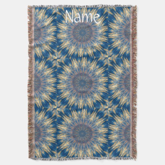 Blue Chakra Kaleidoskop Thunder_Cove Decke (Vorderseite Vertikal)