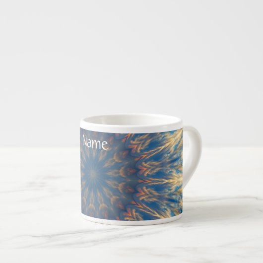 Blue Chakra Kaleidoskop Thunder_Cove Espressotasse (Vorderseite Rechts)