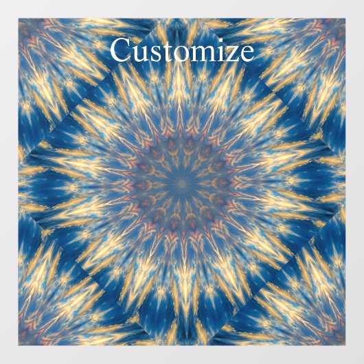 Blue Chakra Kaleidoskop Thunder_Cove Fensteraufkleber (Blatt)