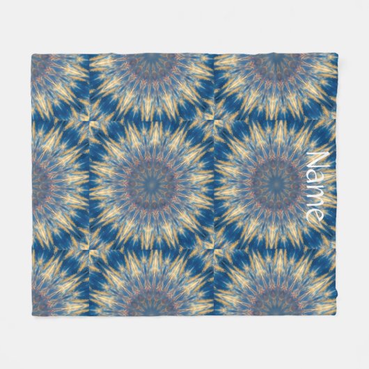 Blue Chakra Kaleidoskop Thunder_Cove Fleecedecke (Vorderseite (Horizontal))