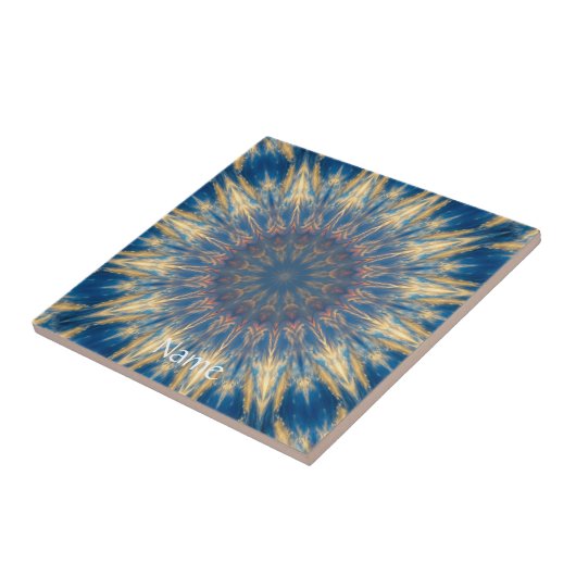 Blue Chakra Kaleidoskop Thunder_Cove Fliese (Seite)